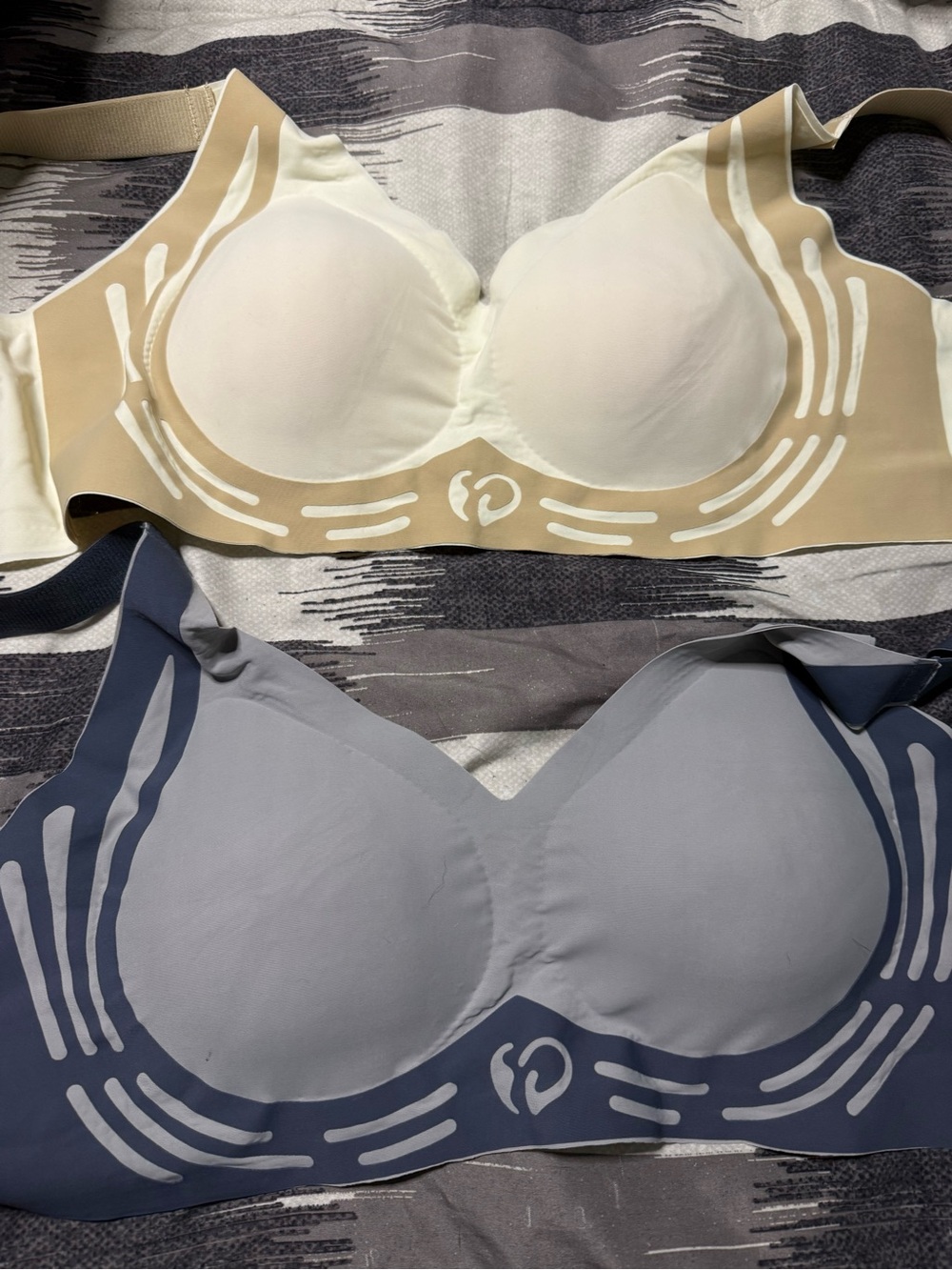 2 Seamless Wireless Comfort Bra - Cream & Gray